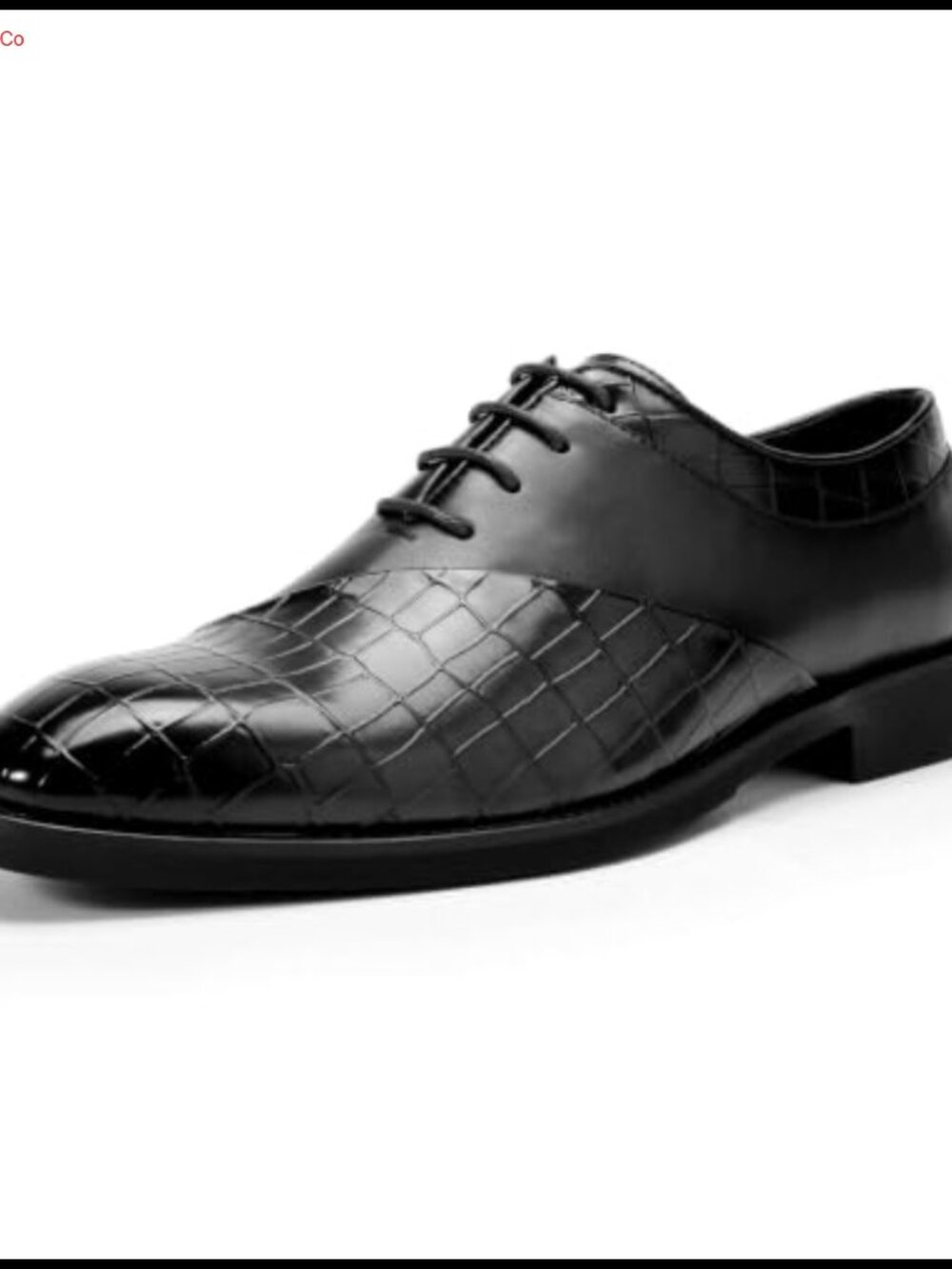 Men's Oxford Dress Shoes Patent Leather Crocodile Embossed Lace-Up Formal